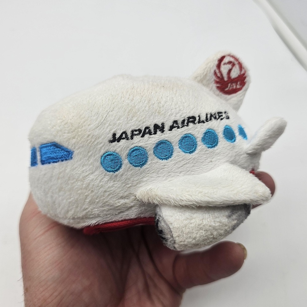 Japan Airlines Airplane Plush Stuffed Toy Mini White Soft Cute Kawaii Travel